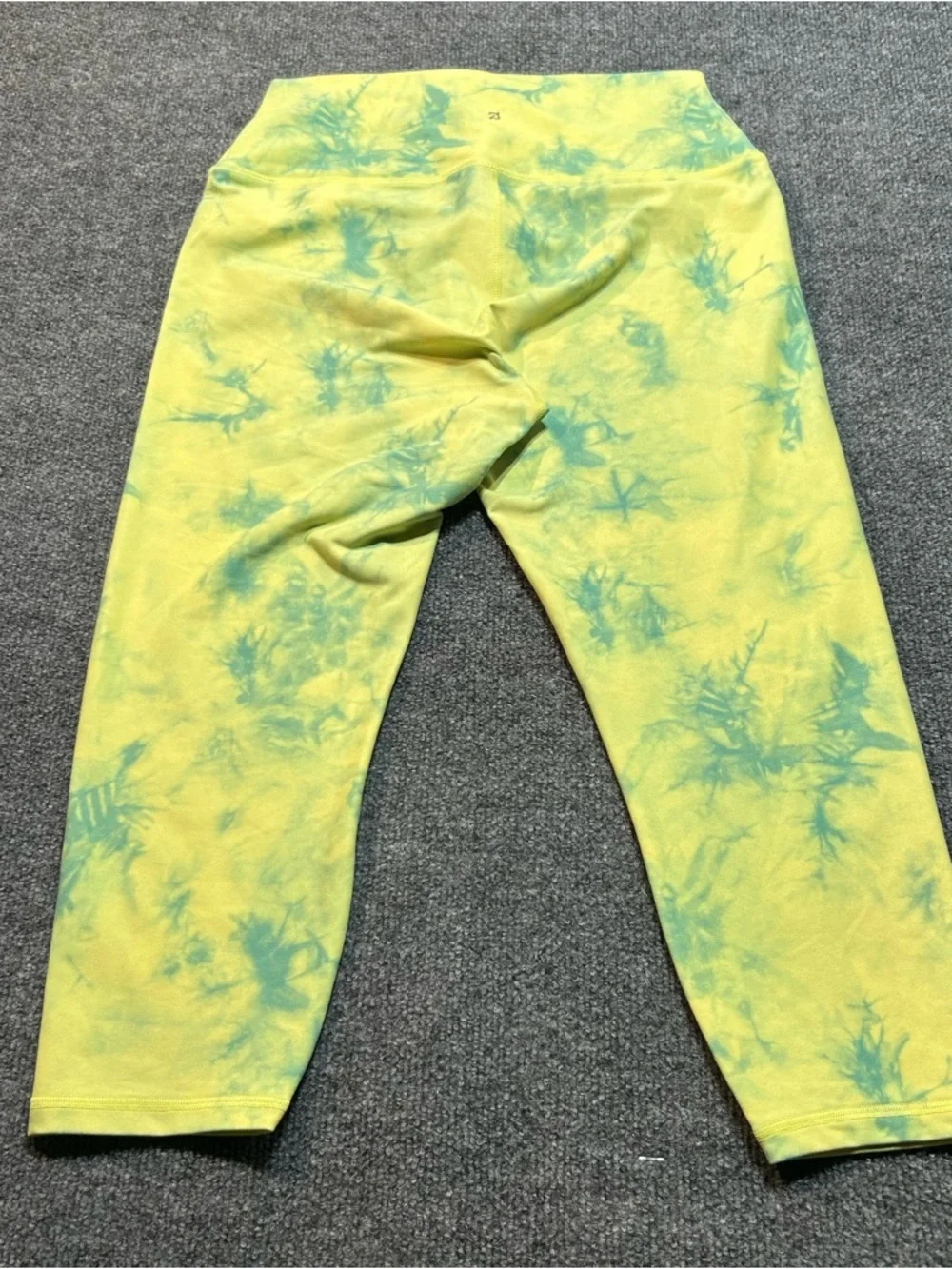 Peloton Neon Yellow and Teal Tie-Dye High-Rise Leggings - Picture 7 of 8